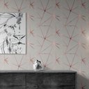 Ver imagem 3 de Papel De Parede Para Quarto E Sala Geométrico Rose Silver