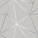 Ver imagem 2 de Papel De Parede Geométrico Mescla Silver Para Quarto E Sala