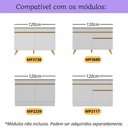 Ver imagem 2 de Kit Rodapé para Balcão Cozinha 120cm Veneza com Pés Multimóveis Mp3728 Branco