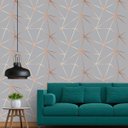 Ver imagem 3 de Papel De Parede Adesivo Autocolante Para Quarto E Sala Geométrico Gold Grey