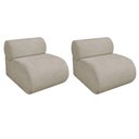 Ver imagem 1 de Kit 2 Poltronas Decorativas Orgânica Virgínia Linho - Doce Sonho Móveis Bege