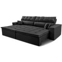 Ver imagem 2 de Sofá Retrátil e Reclinável 2,92m Luxos Cama Inbox Velusoft Preto