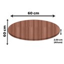 Ver imagem 3 de Mesa Alpha Inox 73,50 Cm (alt) Base Quadrada Tampo Mdp Redondo 60 Cm (larg) X 2,50 Cm (alt) Walnut