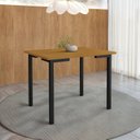 Ver imagem 1 de Mesa para Sala de Jantar 109x68cm Tampo em MDF Compact Marrom/Preto/Nature