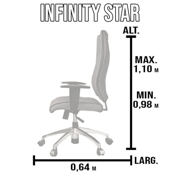 Cadeira de Escritório Infinity Star Martiflex Cinza Claro - 3
