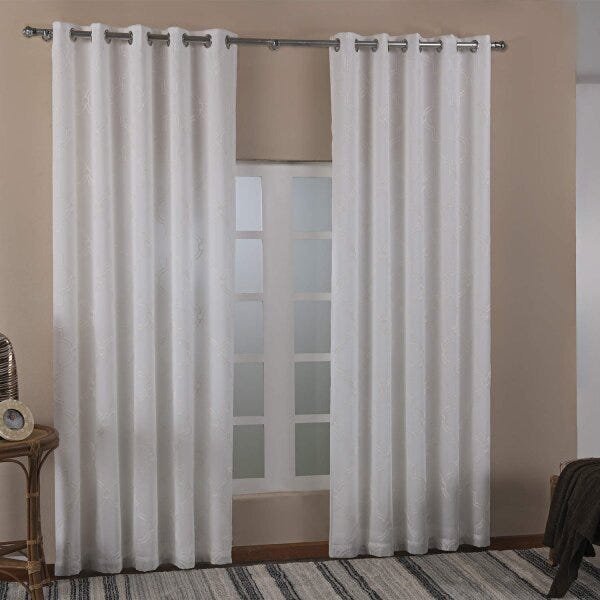 Cortina 2 Folhas Bordada Mikonos 200cmx230cm Niazitex - 1