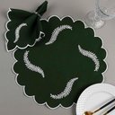 Ver imagem 1 de Kit 12 Jogos Americanos Guardanapos de Mesa Redondo Bordado Arabela - Verde