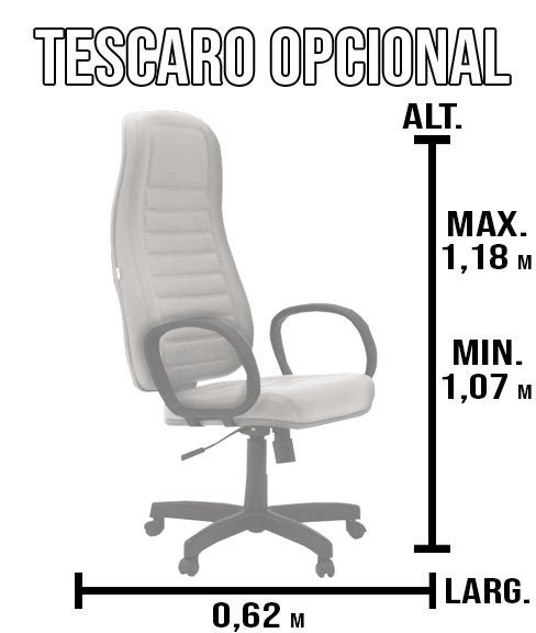 Cadeira de Escritório Tescaro Opcional Martiflex Cinza Claro - 3