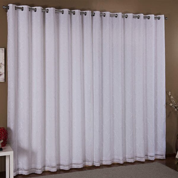Cortina 2 Folhas Bordada Mikonos 300cmx250cm Niazitex - 1
