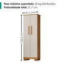 Ver imagem 3 de Armario para Lavanderia Multiuso 2 Portas 126x51 cm Mini Cedro Areia Rudk
