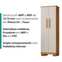 Ver imagem 5 de Armario para Lavanderia Multiuso 2 Portas 126x51 cm Mini Cedro Areia Rudk