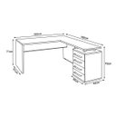 Ver imagem 1 de Conjunto Mesa para Estudo Corporativa Malbec com Armário 4 Gavetas-Direito 25mm 1,60x1,80x0,77