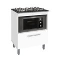 Ver imagem 1 de Balcão Gabinete para Cooktop de 5 Bocas e para Forno Elét. Bur 01 Porta Cor Branco com Tampo Marmori
