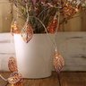 Cordão Fio LED com 10 Folhas Metal Rose Gold - a Pilha - 4