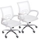 Ver imagem 1 de Kit 2 Cadeiras de Escritório Begonia Mesh Ergonômico Branco Branco