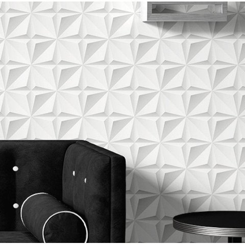 Papel De Parede 3d Gesso Branco Autoadesivo Lavável 15m