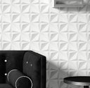 Ver imagem 1 de Papel De Parede 3d Gesso Branco Autoadesivo Lavável 15m