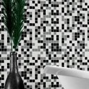 Ver imagem 1 de Papel Parede Decor Cozinha Pastilha Preto Cinza Lavável 1,5m