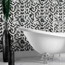 Ver imagem 3 de Papel Parede Decor Cozinha Pastilha Preto Cinza Lavável 1,5m