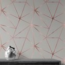Ver imagem 1 de Papel De parede Para Quarto E Sala Geométrico Rose Silver