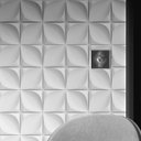 Ver imagem 1 de Papel de Parede 3D Flores em tons brancos e cinza Para Sala e Quarto