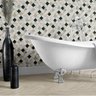 Papel De Parede Azulejo Mármore Branco Cinza E Preto - 4