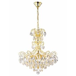 Lustre Pendente Dourado Cristal Legitimo K9 para Sala Quarto - 1