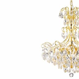 Lustre Pendente Dourado Cristal Legitimo K9 para Sala Quarto - 2