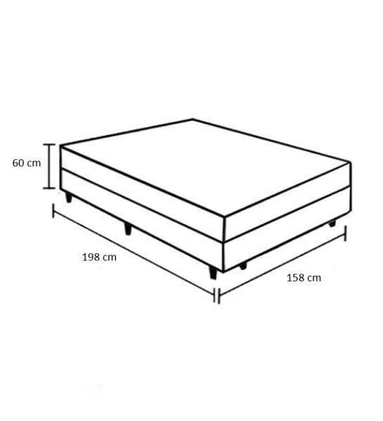 Cama Box Baú Queen 158 Tecido Sintético Bege com Colchão de Espuma - D33 Ortobom Iso 100 60x158x198 - 4