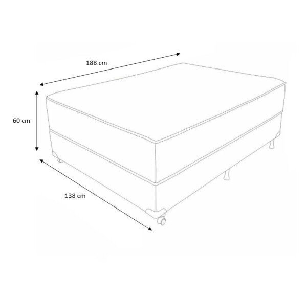 Cama Box Baú Casal 138 Tecido Sintético Cinza com Colchão de Espuma - D33 Ortobom Iso 100 60x138x188 - 2