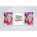 Ver imagem 2 de Kit Quadros 3 Pçs Mdf 30X40 Forma Frases 2 Moldura Branca