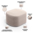 Ver imagem 4 de Puff Decorativo Orgânico para Living Quarto 70cm Doha W01 Suede Bege - Lyam Decor