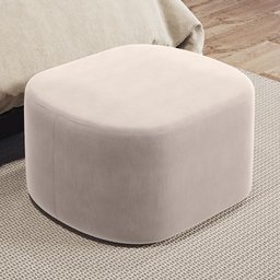 Puff Decorativo Orgânico para Living Quarto 70cm Doha W01 Suede Bege - Lyam Decor - 2