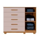 Ver imagem 5 de Cômoda Paris 5 Gavetas em MDF com Puxador MDF Off White Cinamomo 122cm