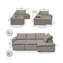 Ver imagem 3 de Sofá de Canto 5 Lugares Vitoria 270cm Retrátil e Reclinável com Tecido Veludo Nobre Sofatec