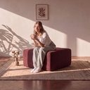 Ver imagem 6 de Puff para Apoio de Pés Modular 86cm Sync Kappesberg Boucle Hibisco