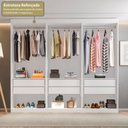 Ver imagem 4 de Guarda-Roupa Closet 3 Módulos Roupeiro sem Portas 6 Gavetas Versatille Yescasa