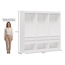 Ver imagem 3 de Guarda-Roupa Closet 3 Módulos Roupeiro sem Portas 6 Gavetas Versatille Yescasa