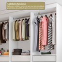 Ver imagem 6 de Guarda-Roupa Closet 3 Módulos Roupeiro sem Portas 6 Gavetas Versatille Yescasa