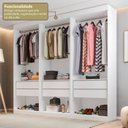 Ver imagem 5 de Guarda-Roupa Closet 3 Módulos Roupeiro sem Portas 6 Gavetas Versatille Yescasa