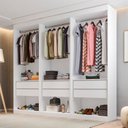 Ver imagem 1 de Guarda-Roupa Closet 3 Módulos Roupeiro sem Portas 6 Gavetas Versatille Yescasa
