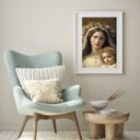 Ver imagem 2 de Quadro Virgem Maria com Menino Jesus - 60x48cm:madeira Preta