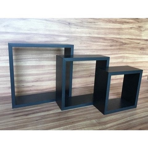 Kit De Nichos 9 Peças Mdf Pretotx 15mm