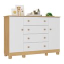 Ver imagem 2 de Cômoda Infantil 125cm 2 Portas e 4 Gavetas Allegra Multimóveis Mp4445 Madeirado/branco