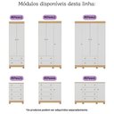 Ver imagem 6 de Cômoda Infantil 125cm 2 Portas e 4 Gavetas Allegra Multimóveis Mp4445 Madeirado/branco