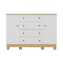 Ver imagem 7 de Cômoda Infantil 125cm 2 Portas e 4 Gavetas Allegra Multimóveis Mp4445 Madeirado/branco