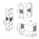 Ver imagem 3 de Kit Sala de Estar Estilo Industrial C/ Aparador e 2 Estantes Cor:mel com Preto