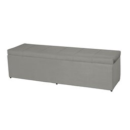 Baú Vitória 120Cm Calçadeira Estofada Suede Bege Claro - 2