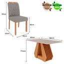 Ver imagem 3 de Conjunto de Mesa de Jantar Tampo de Vidro Off White Agata e 4 Cadeiras Paola Madeira Linho Grafite e