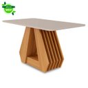 Ver imagem 6 de Conjunto de Mesa de Jantar Tampo de Vidro Off White Agata e 4 Cadeiras Paola Madeira Linho Grafite e